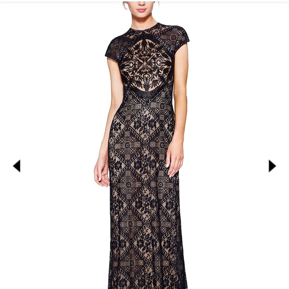 SOLD Tadashi Shoji Black Lace Maxi Dress